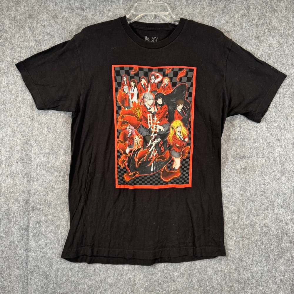 Kakegurui Japanese Anime Print T-Shirt Black Mens Large Poster Art Graphic
